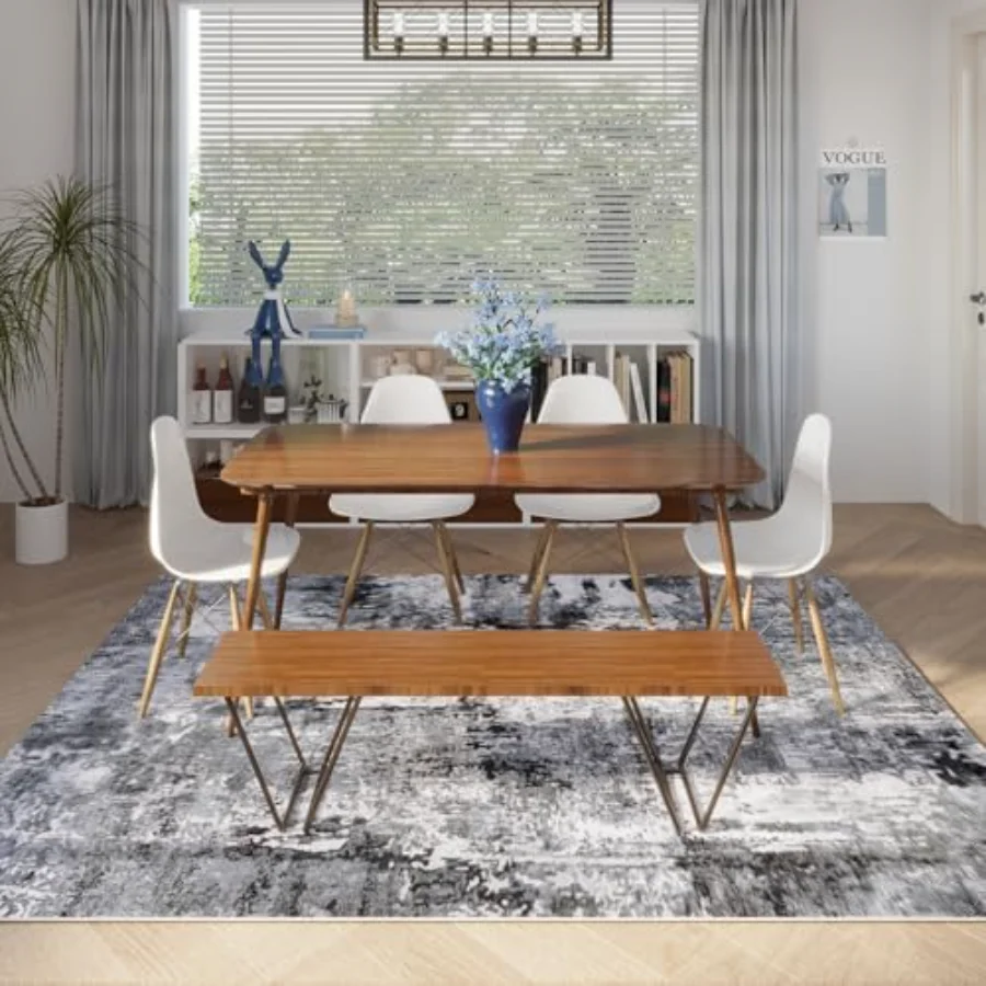 Abstract Area Rug, Grey 4' × 6', view 2