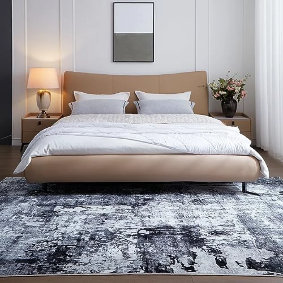 Abstract Area Rug, Grey 4' × 6', view 3