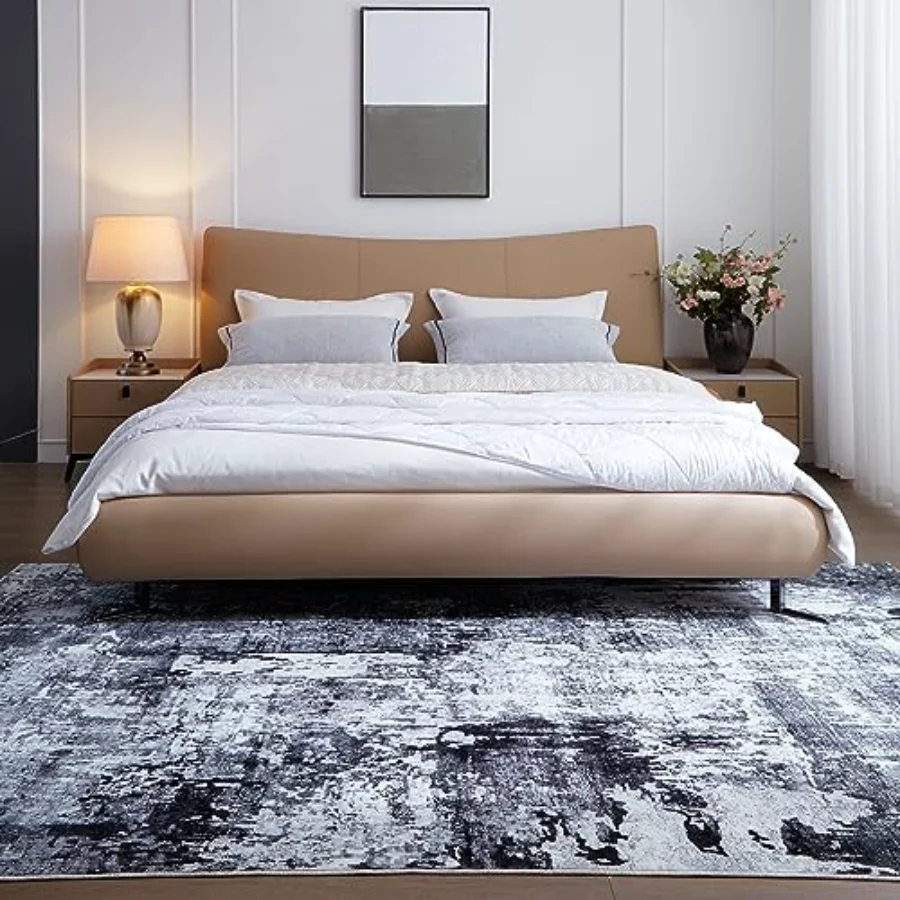 Abstract Area Rug, Grey 6' × 9', view 3