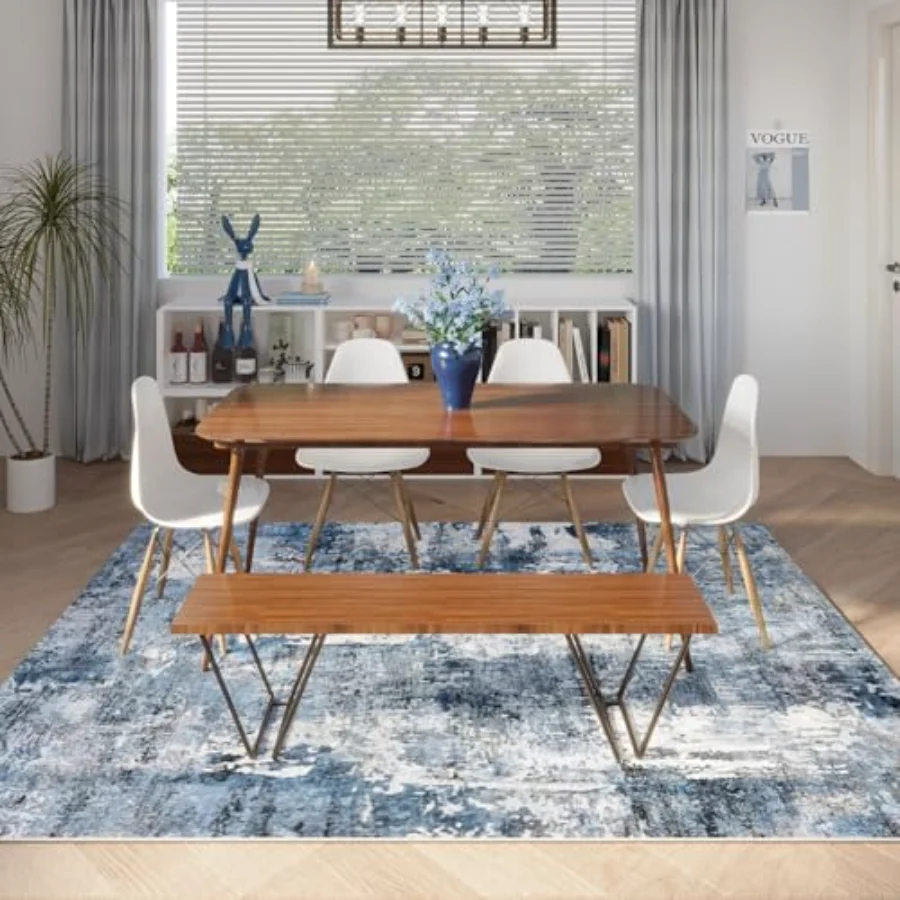 Abstract Area Rug, Blue 8' × 10', view 5