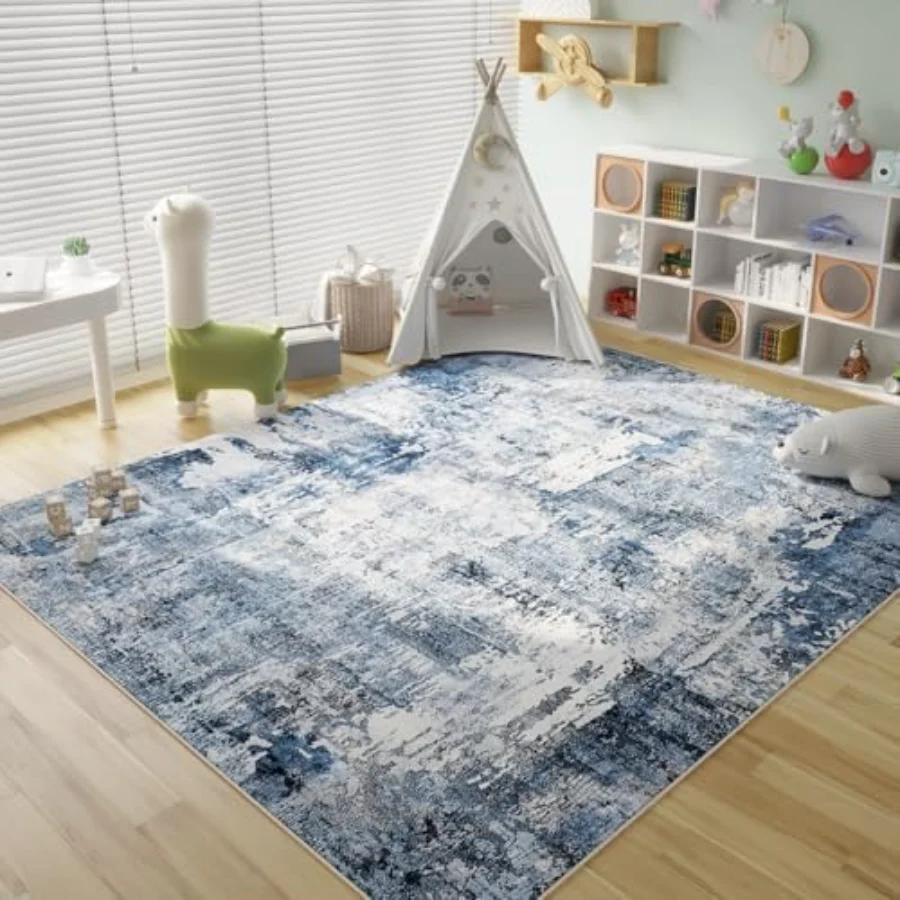 Abstract Area Rug, Blue 5' × 7', view 2