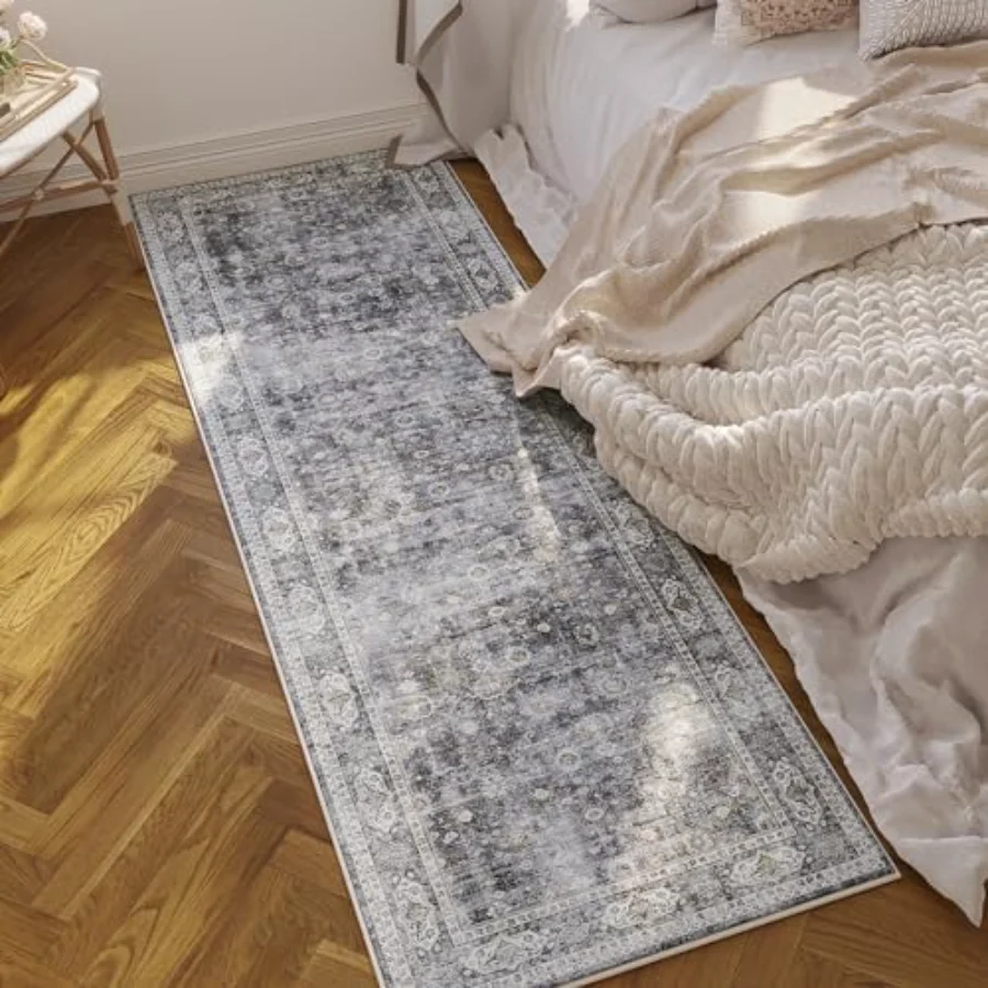 Boho Vintage Runner, Grey 2'7" × 8', view 6