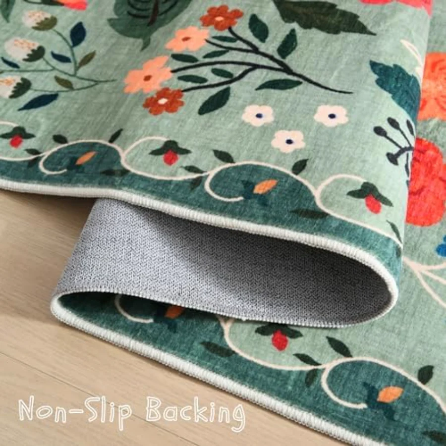 Floral Runner, Green 2'7" × 8', view 3