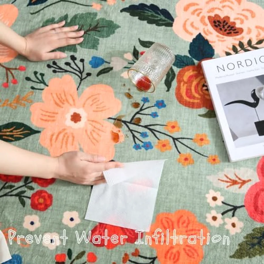 Floral Area Rug, Green 9' × 12', view 4