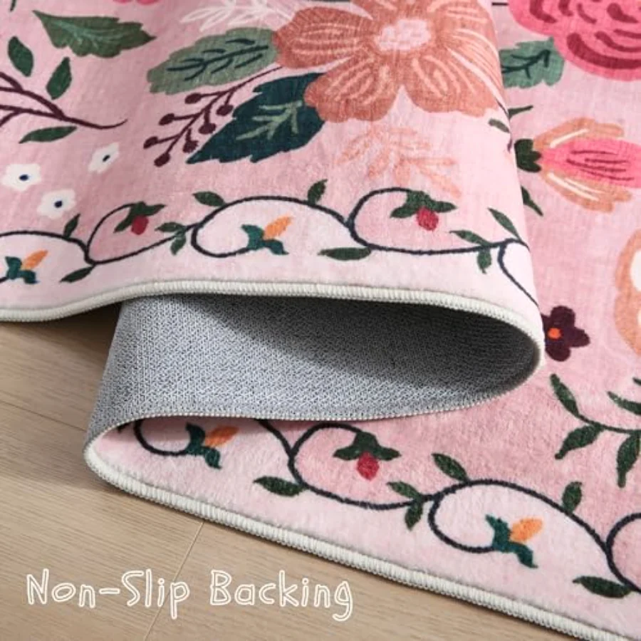 Floral Runner, Pink 2'7" × 8', view 3