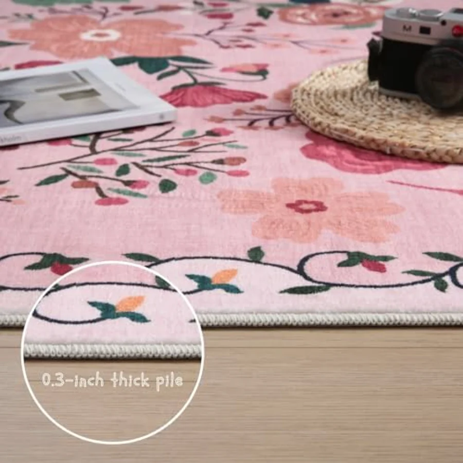 Floral Runner, Pink 2'7" × 8', view 4