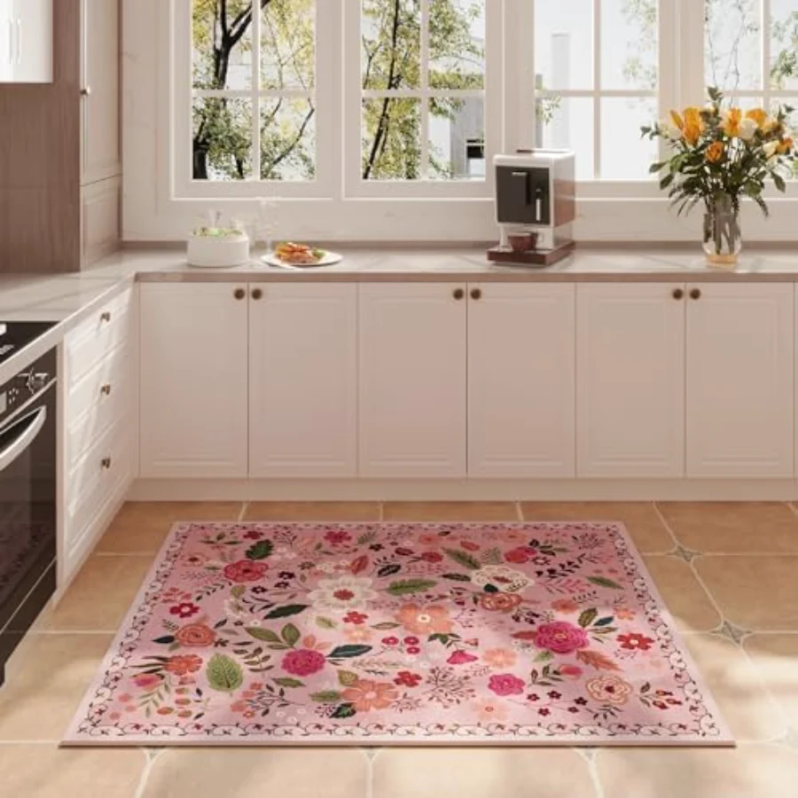 Floral Runner, Pink 2'7" × 8', view 5