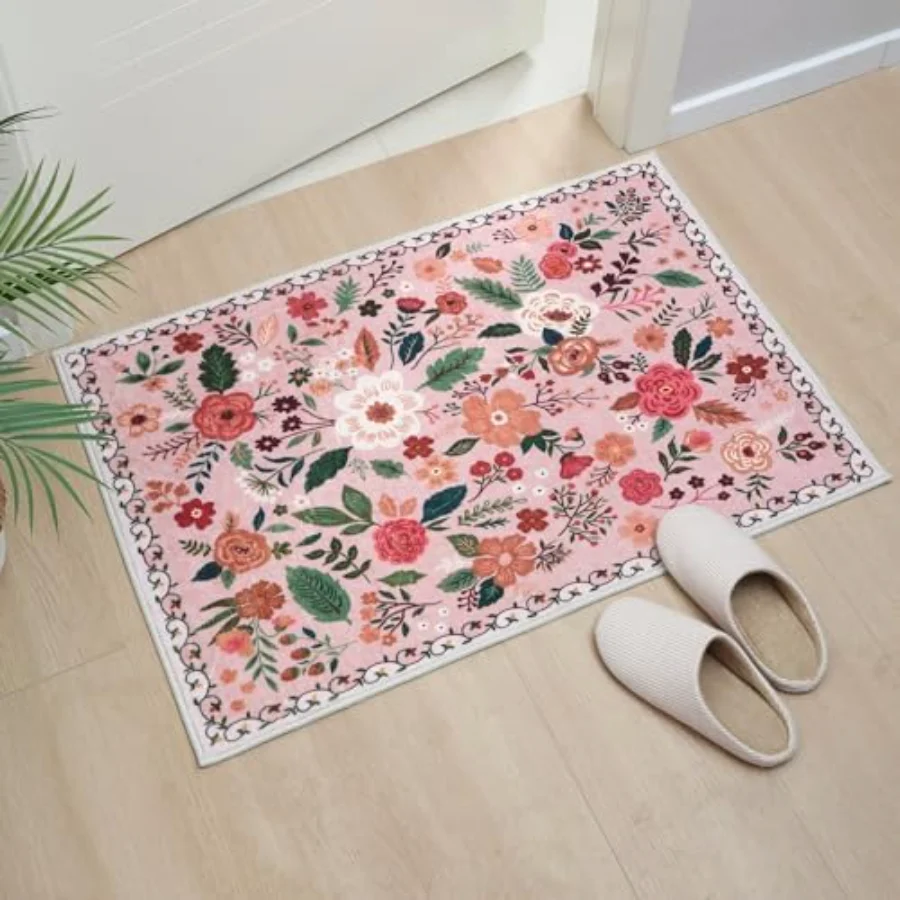 Floral Runner, Pink 2'7" × 8', view 6