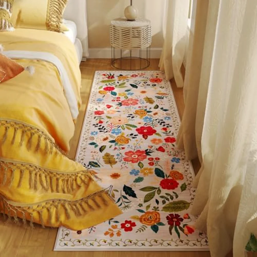 Floral Runner, Beige 2'7" × 8', view 5