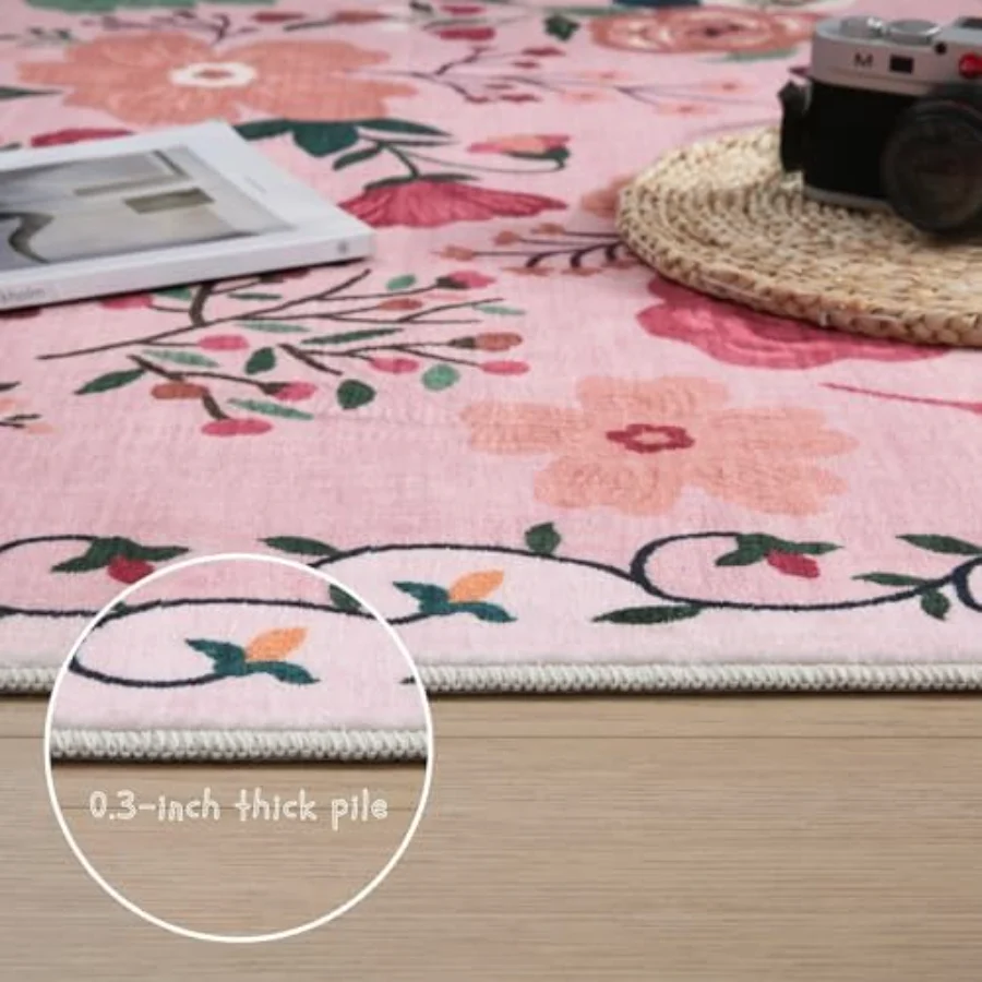 Floral Runner, Pink 2' × 6', view 4