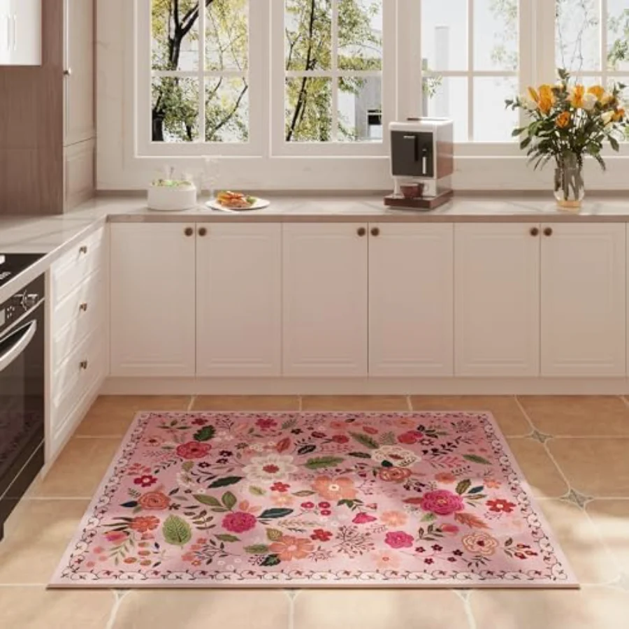 Floral Runner, Pink 2' × 6', view 5