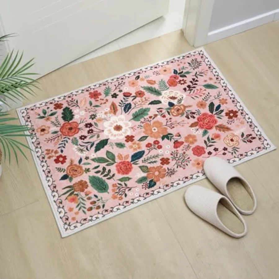 Floral Doormat, Pink 2' × 3', view 6