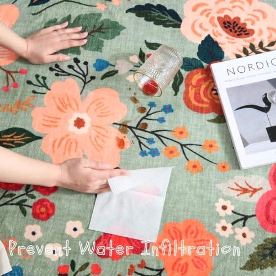 Floral Area Rug, Green 4' × 6', view 4
