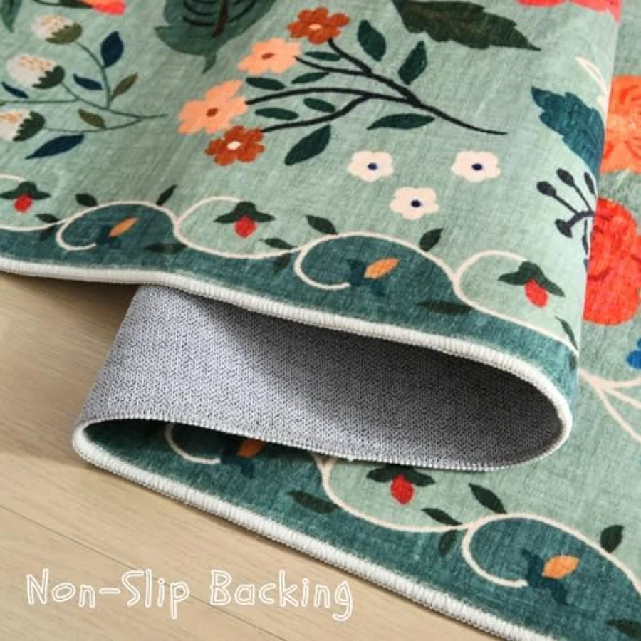 Floral Doormat, Green 2' × 3', view 3