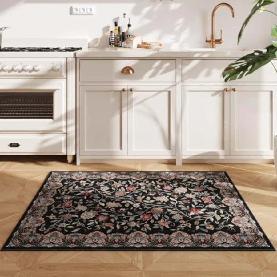 Geometric Area Rug, Black 8' × 10', view 2