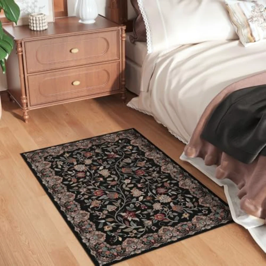 Geometric Area Rug, Black 8' × 10', view 3