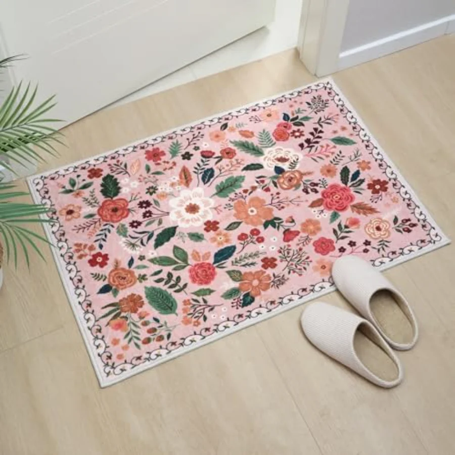 Floral Area Rug, Pink 5' × 7', view 6