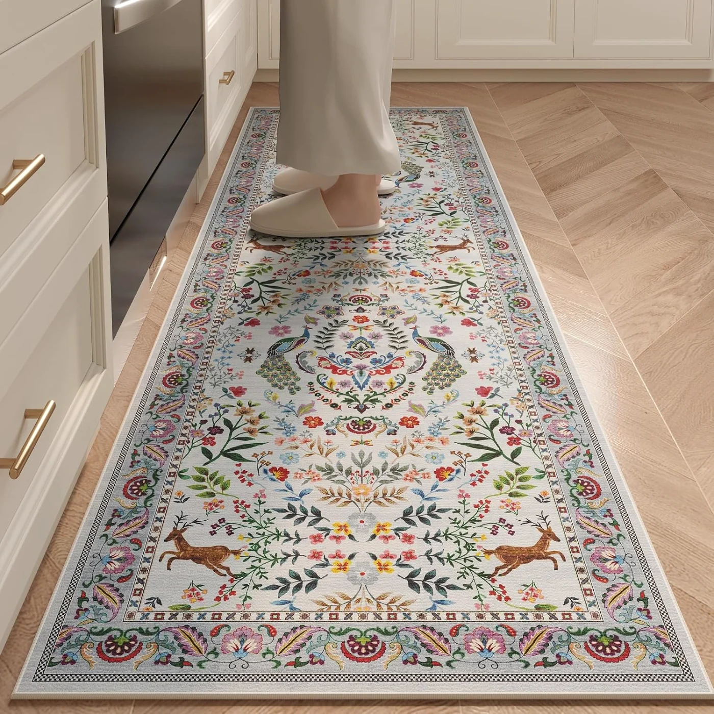 Floral Runner, Multi 2'7" × 8'
