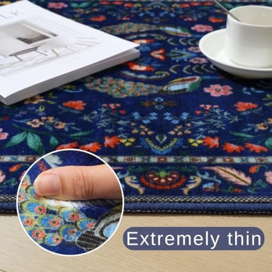 Floral Area Rug, Blue 8' × 10', view 2
