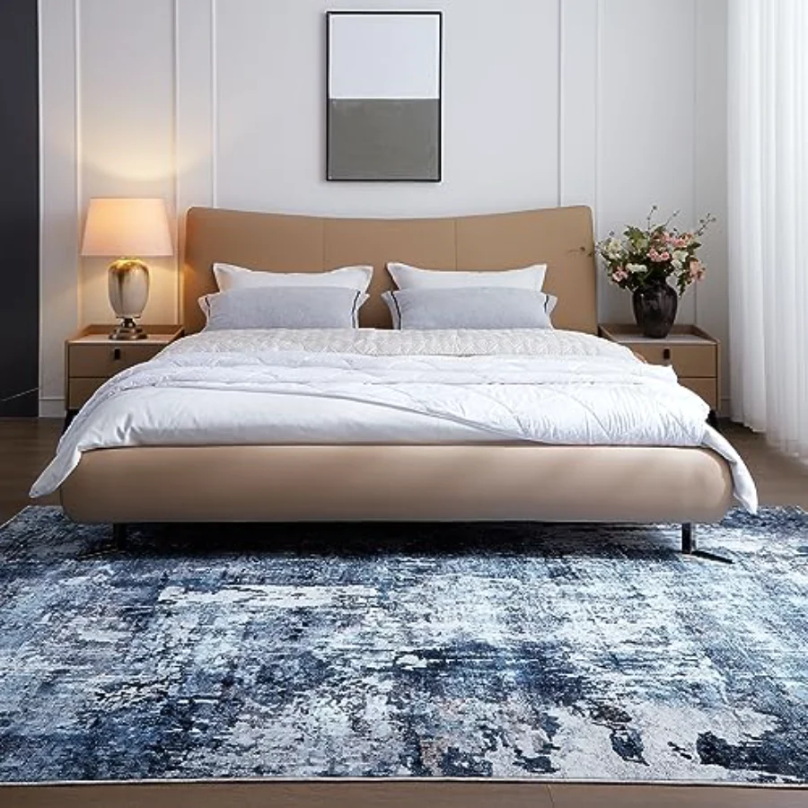 Abstract Area Rug, Blue 9' × 12', view 3