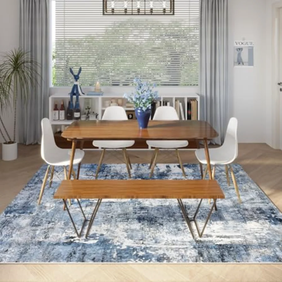 Abstract Area Rug, Blue 9' × 12', view 5