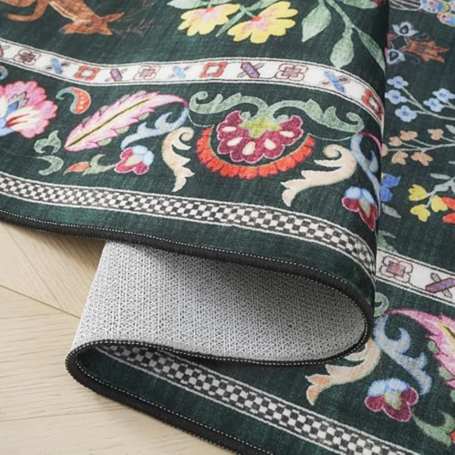 Boho Vintage Doormat, Green 2' × 3', view 2