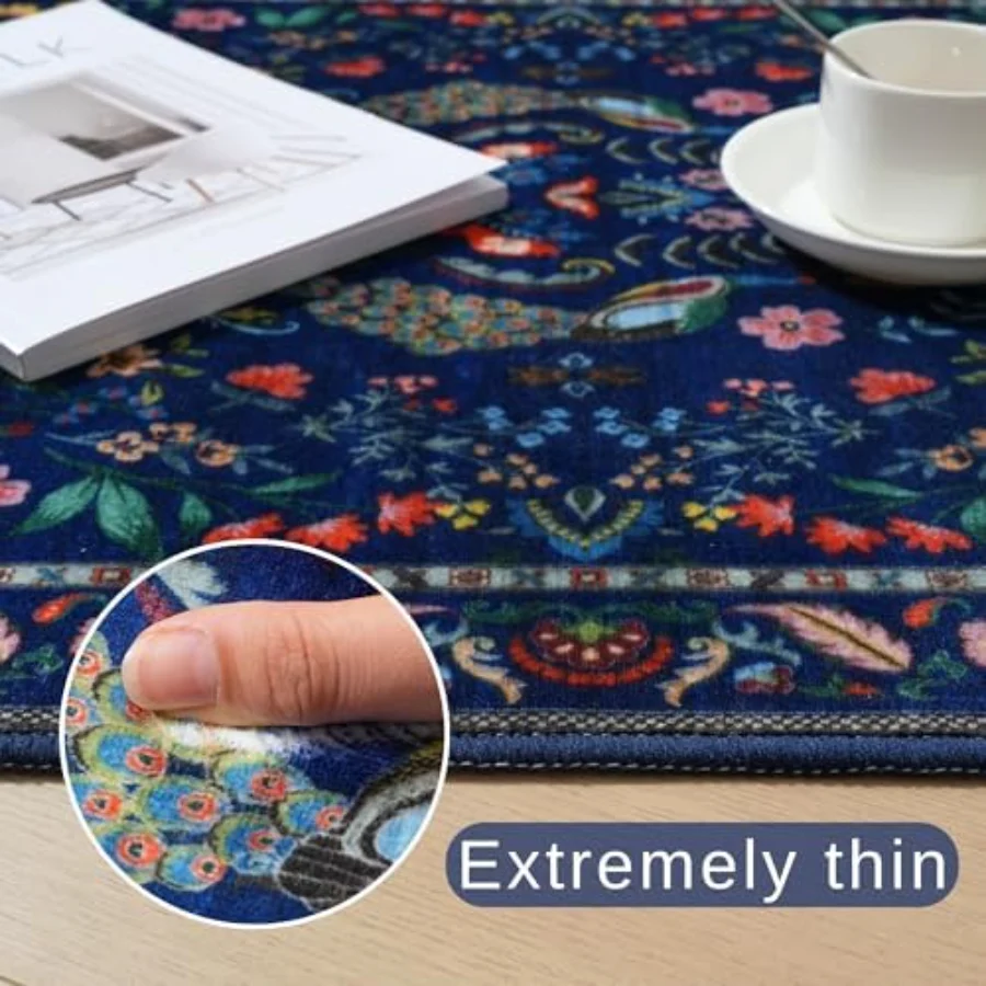 Floral Area Rug, Blue 9' × 12', view 2