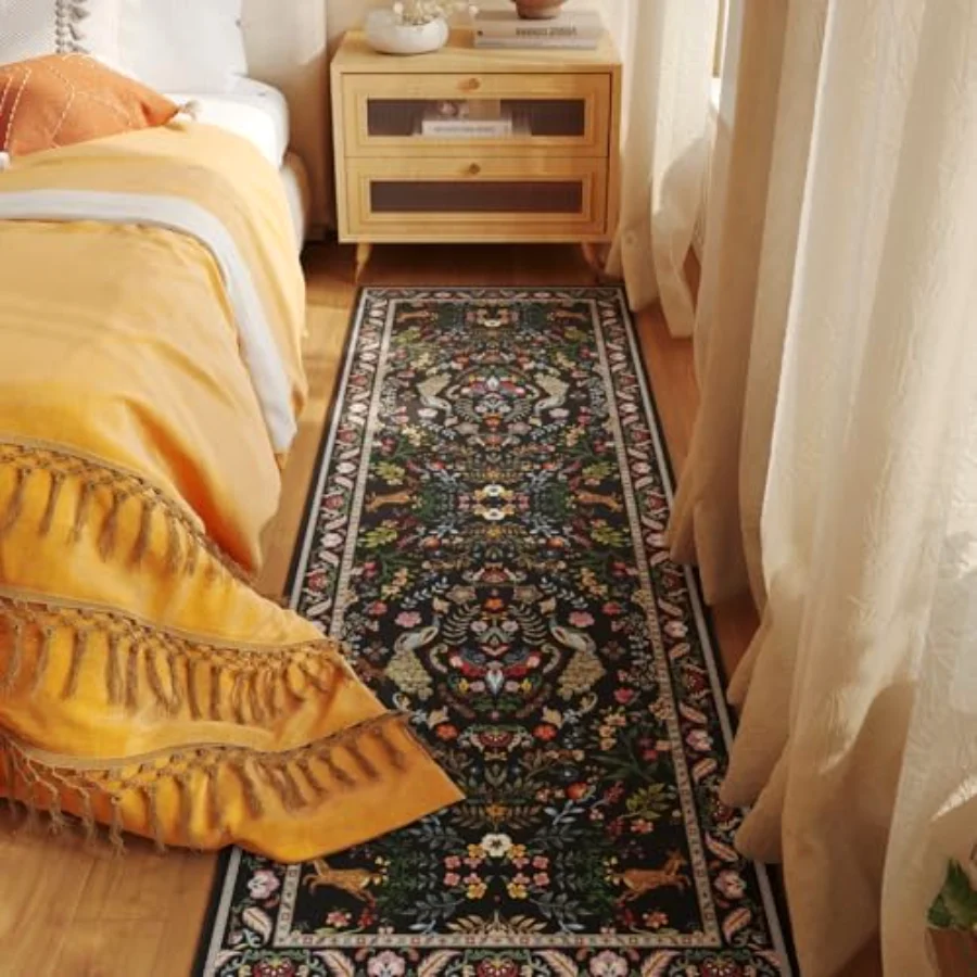 Boho Vintage Doormat, Black 2' × 3', view 5