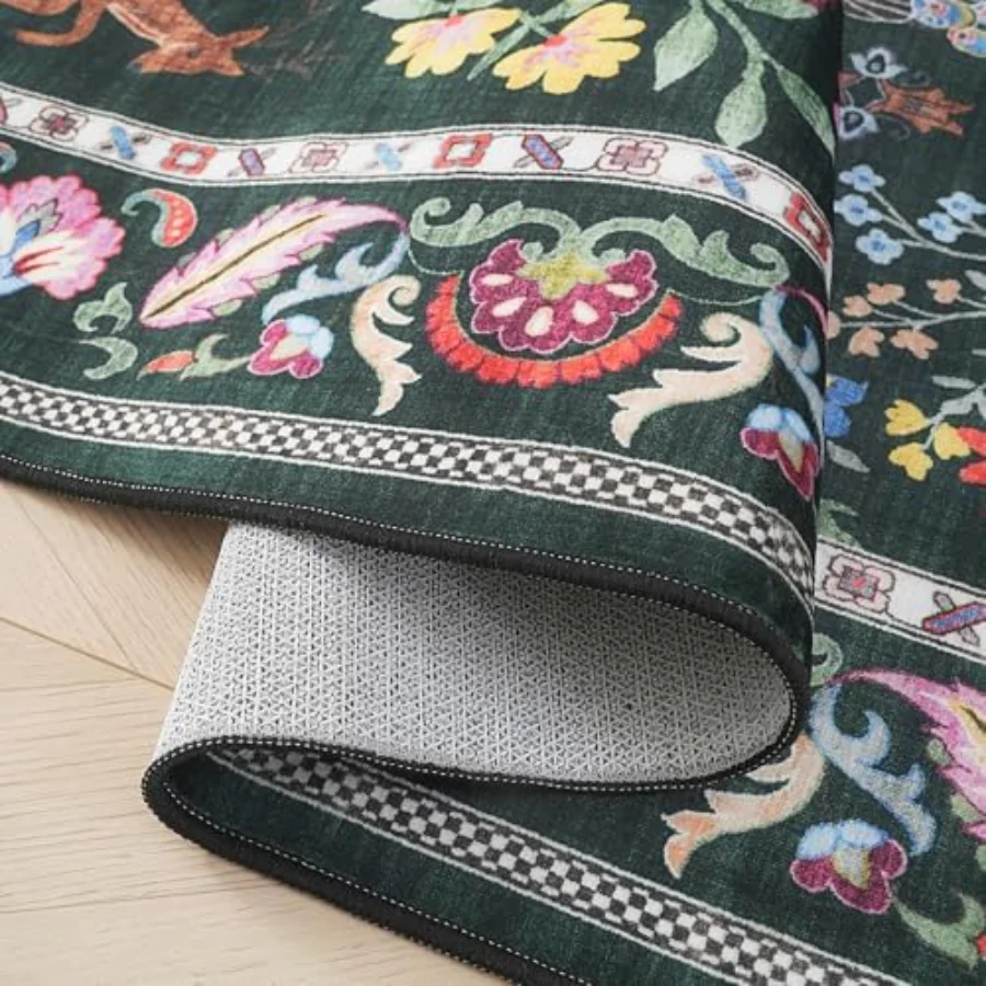 Floral Runner, Green 2' × 10', view 2