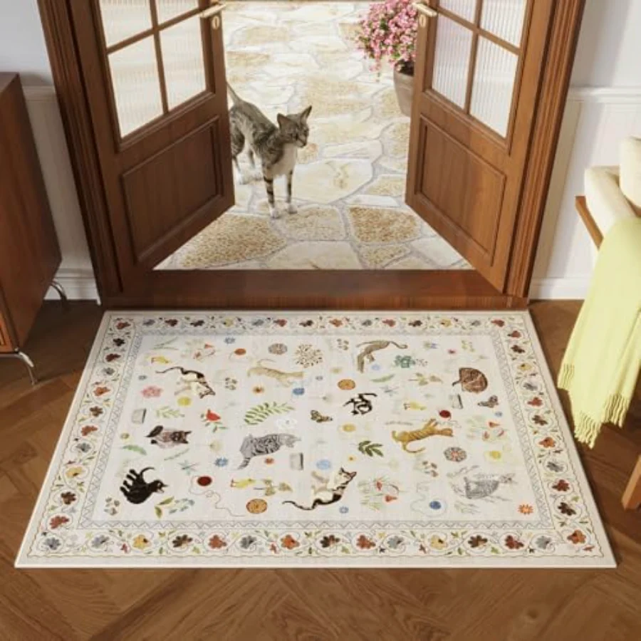 Floral Area Rug, Beige 8' × 10', view 2