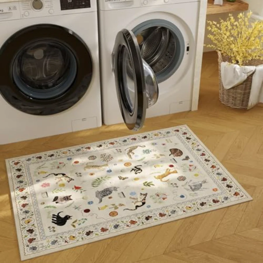 Floral Area Rug, Beige 8' × 10', view 5