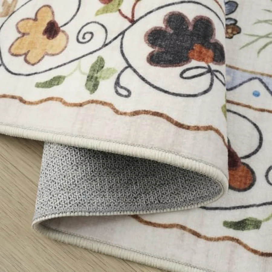 Floral Area Rug, Beige 8' × 10', view 6