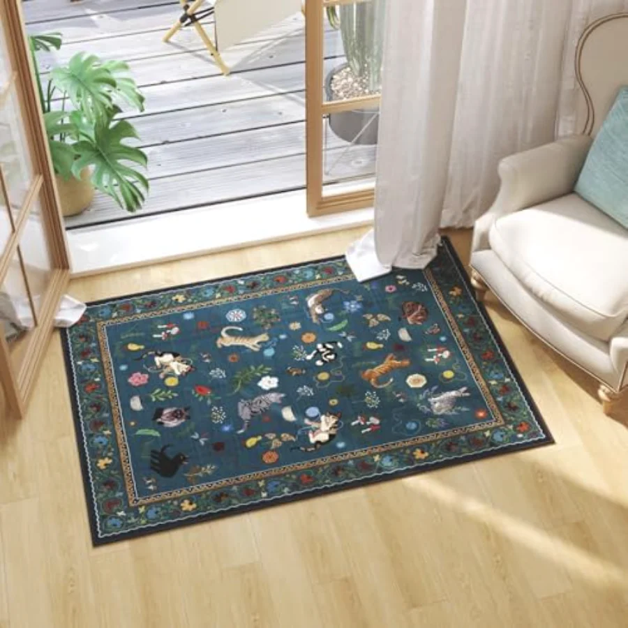 Cat Runner, Blue 2'7" × 8', view 3