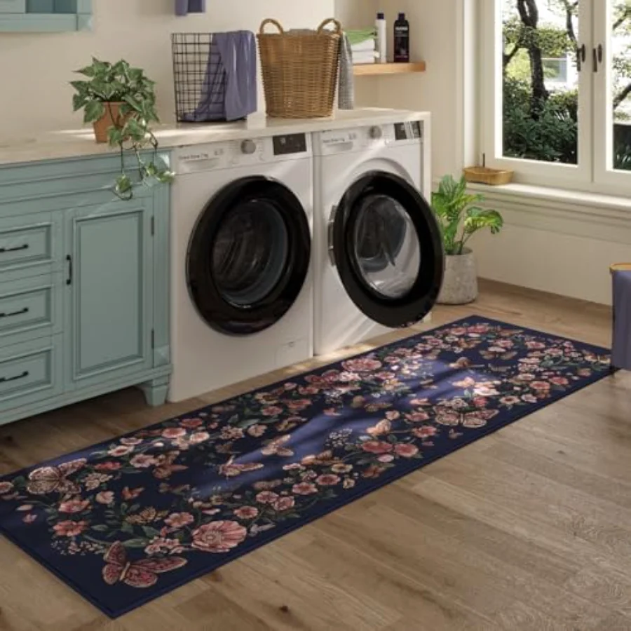 Floral Runner, Green 2'7" × 8', view 3