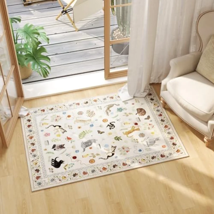 Cat Area Rug, Blue 8' × 10', view 3