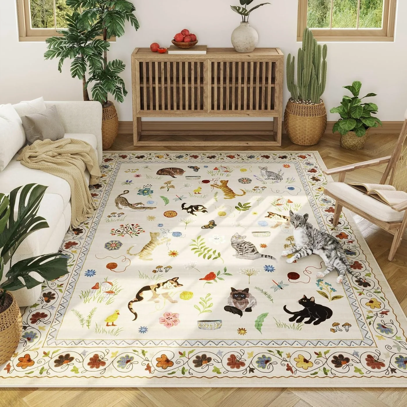Cat Runner, Beige 2' × 10'