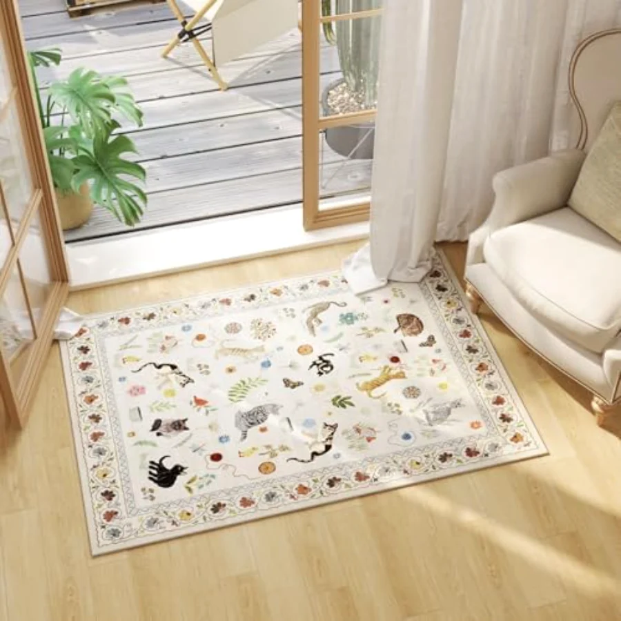 Cat Doormat, Beige 2' × 3', view 3