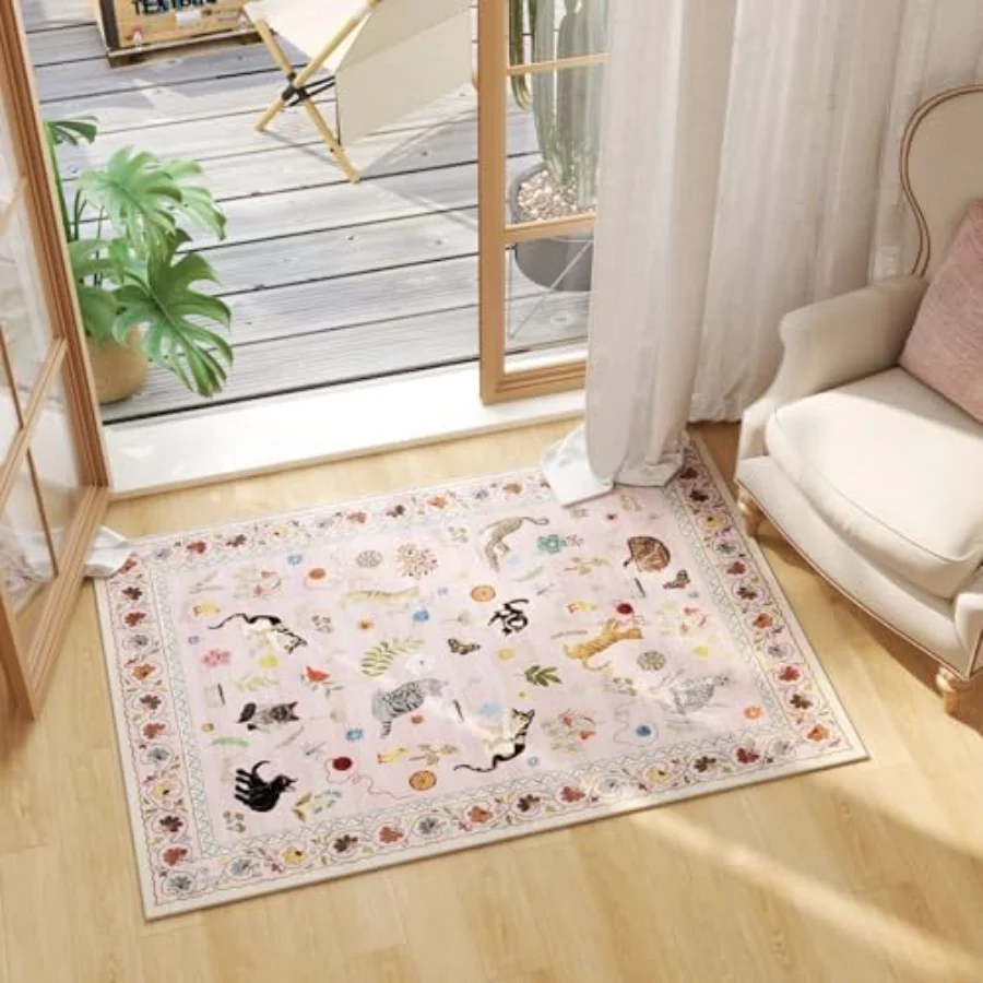 Cat Doormat, Pink 2' × 3', view 3