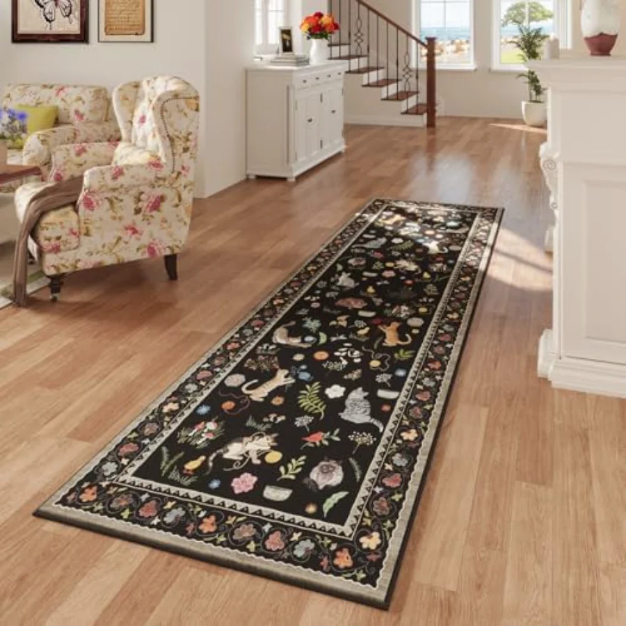 Cat Doormat, Black 2' × 3', view 2