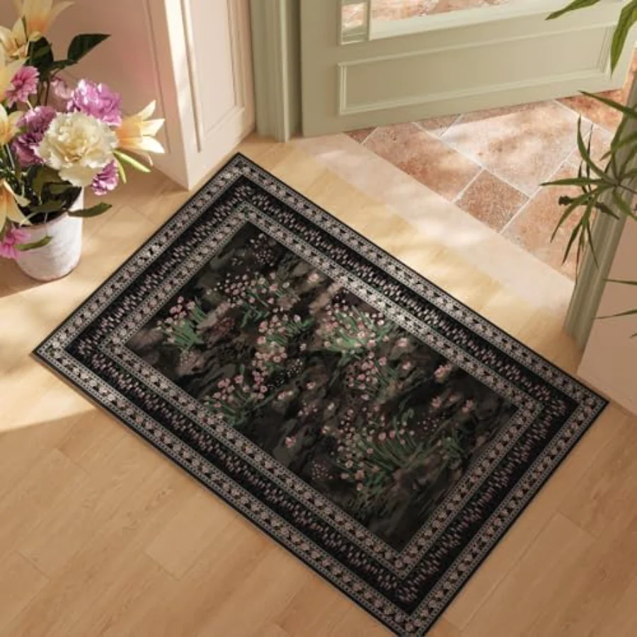 Abstract Round Rug, Black 4' round, view 3
