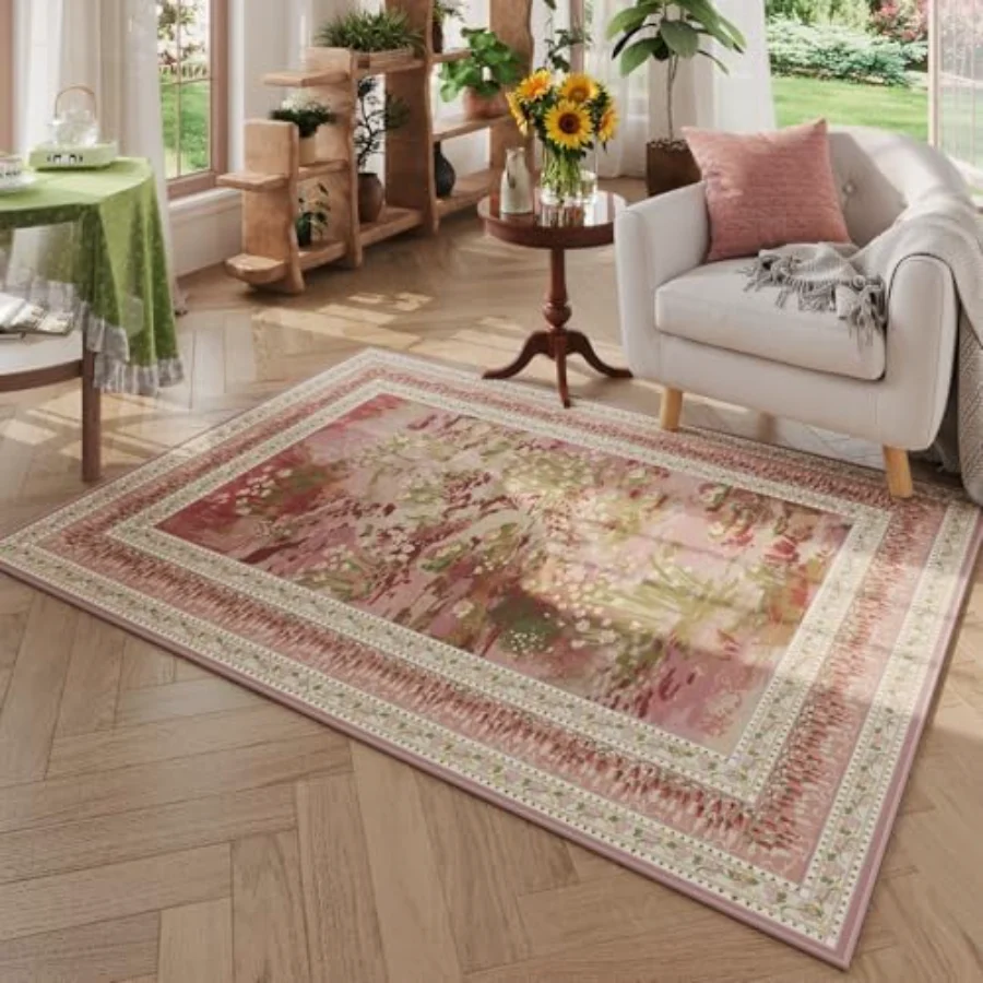 Abstract Area Rug, Pink 4' × 6', view 3