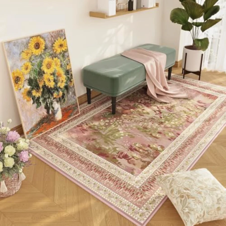 Abstract Area Rug, Pink 4' × 6', view 4