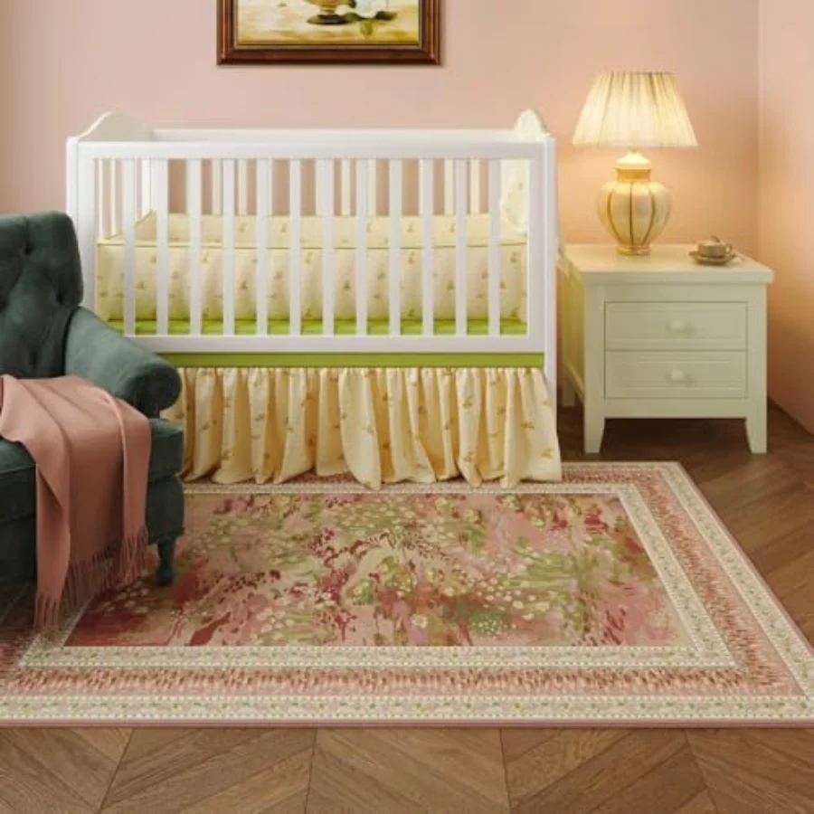 Abstract Area Rug, Pink 8' × 10', view 5
