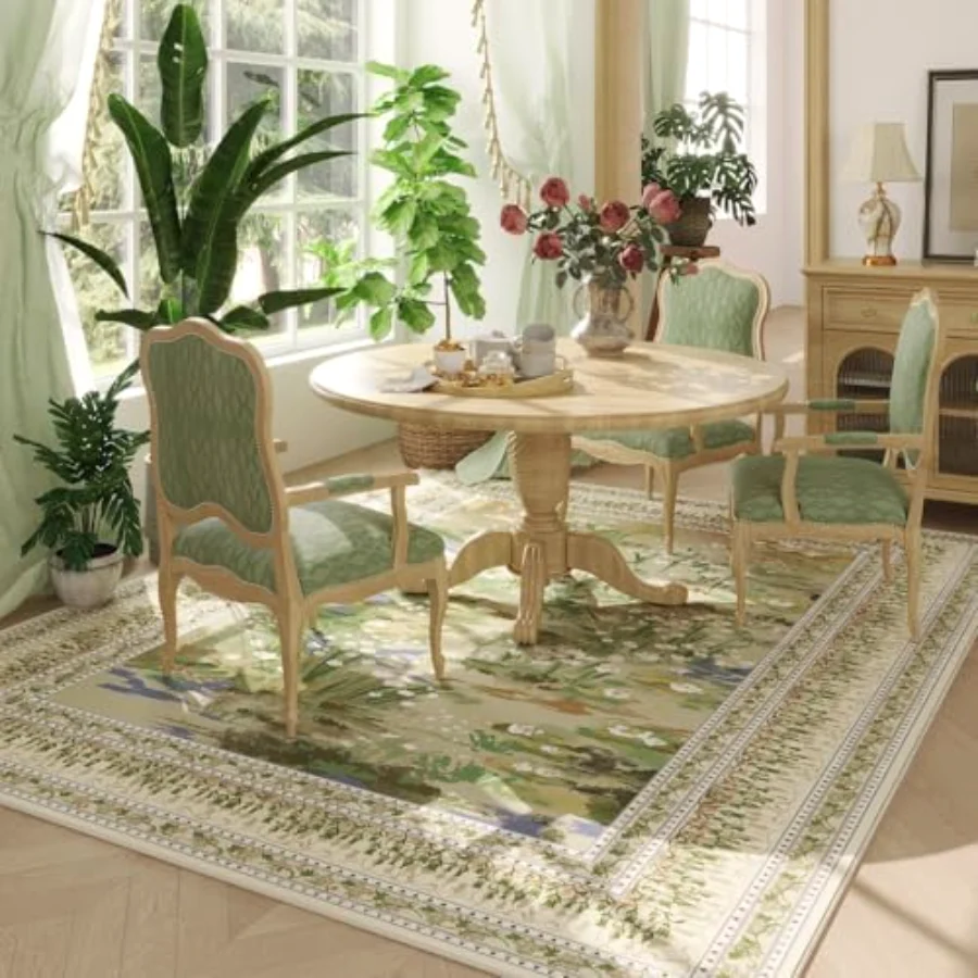 Abstract Area Rug, Beige 5' × 7', view 3