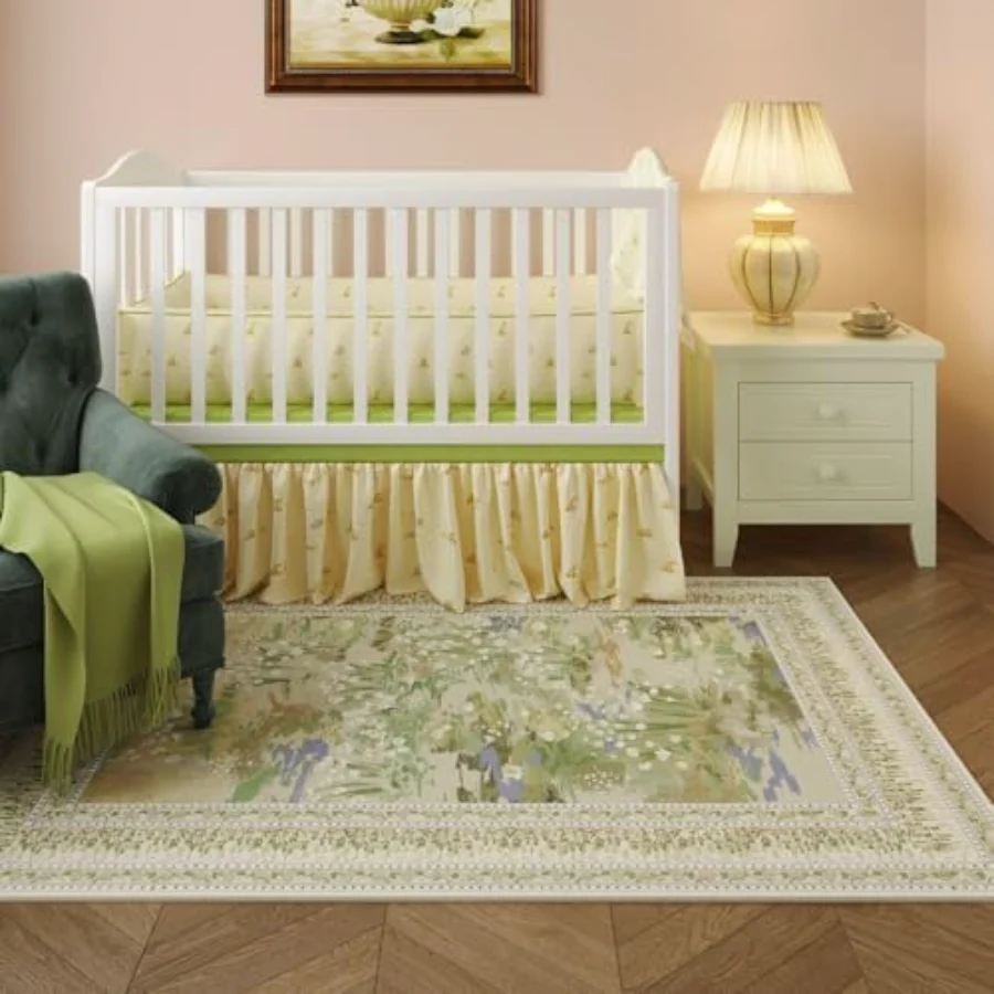 Abstract Area Rug, Beige 5' × 7', view 4