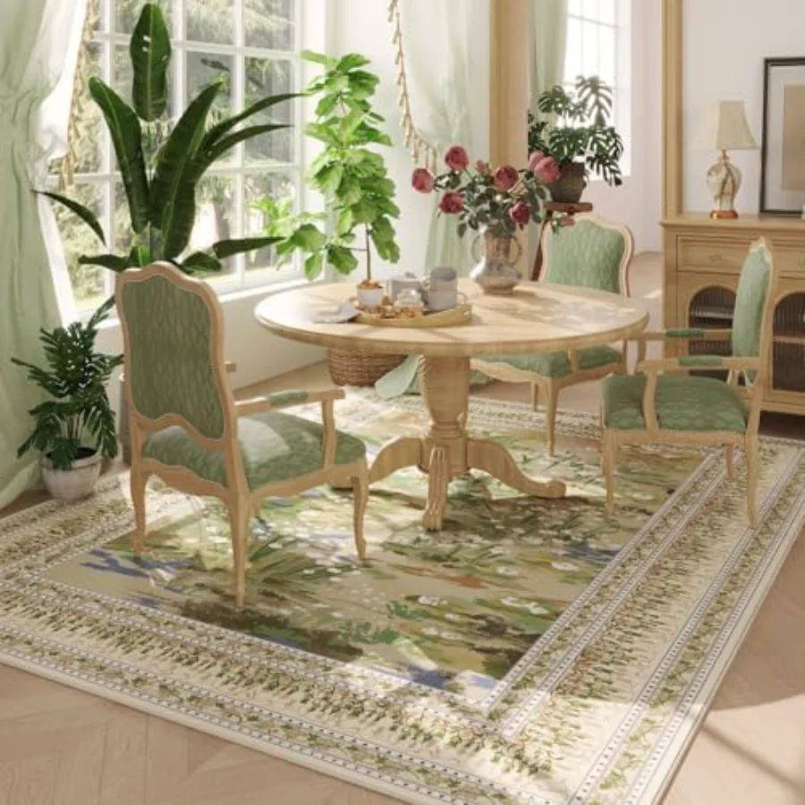 Abstract Area Rug, Beige 4' × 6', view 3