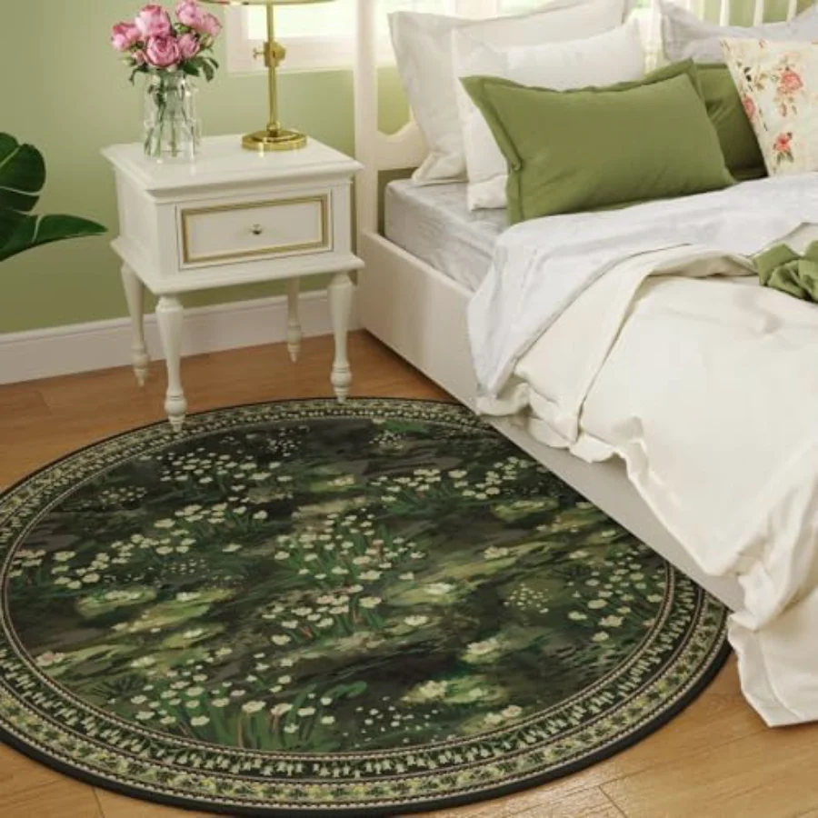 Abstract Area Rug, Green 3' × 5', view 3