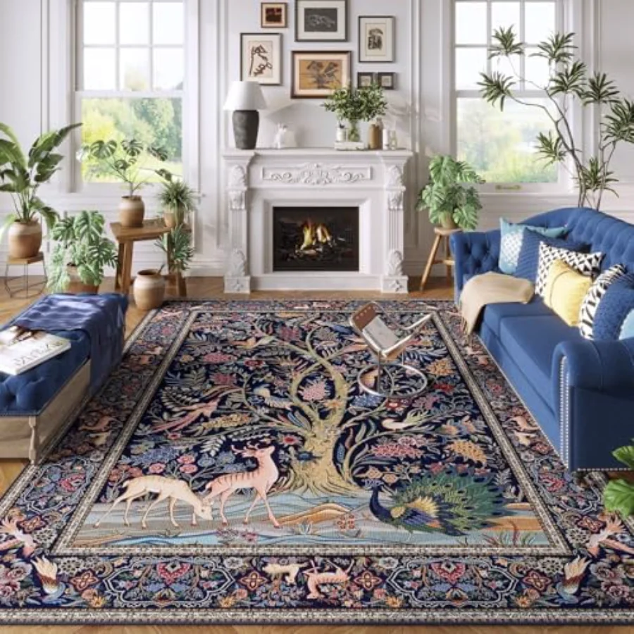 Tree of Life Area Rug, Blue 3' × 5', view 2