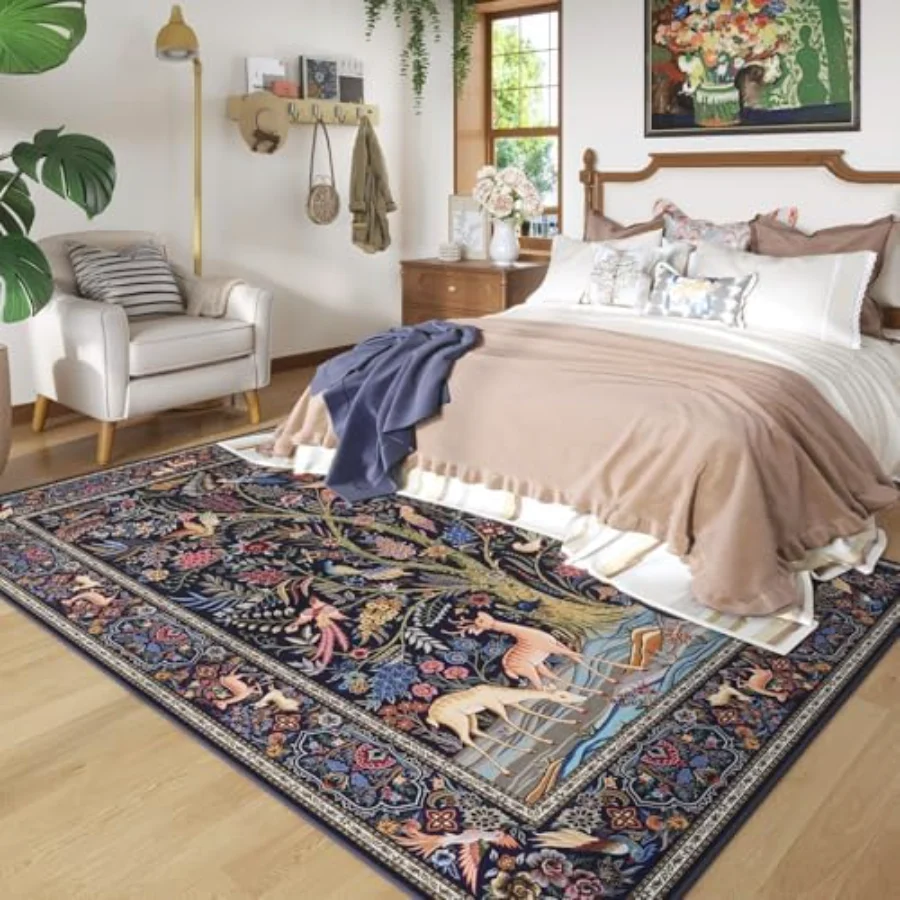 Tree of Life Area Rug, Blue 3' × 5', view 3