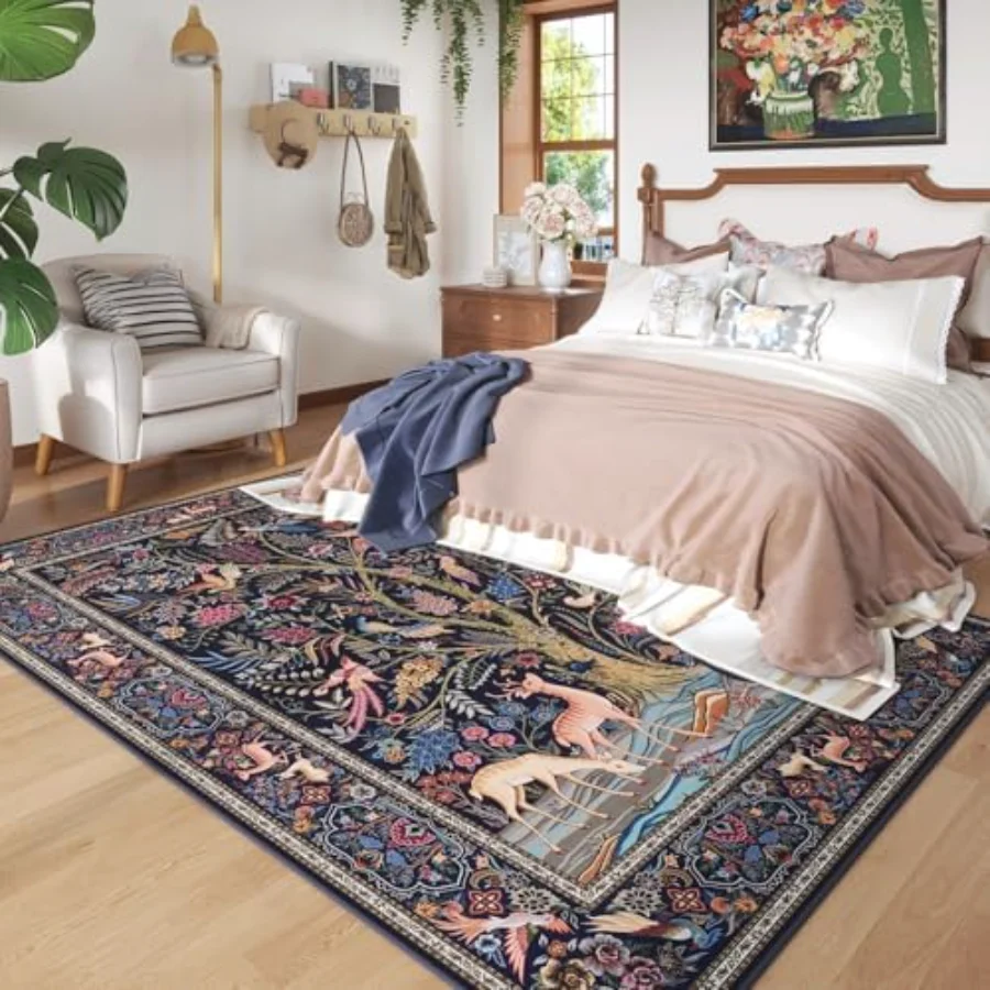 Tree of Life Area Rug, Blue 8' × 10', view 3